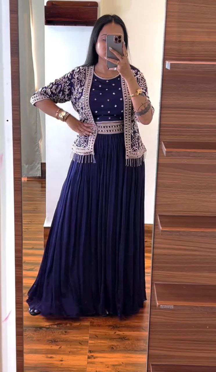 New Super Trending Party Wear Koti with Lehenga