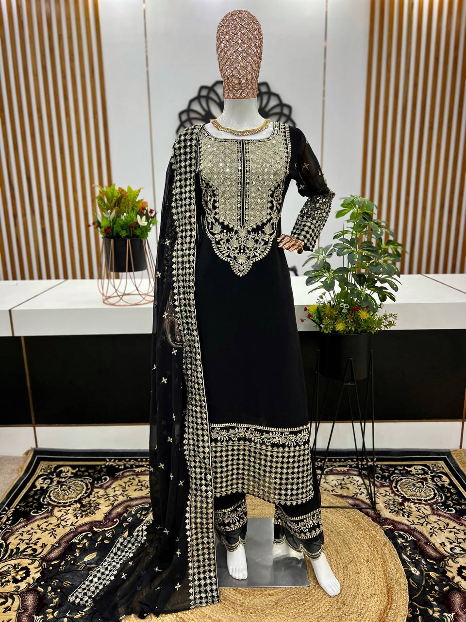 New Ramdan Eid Ready-made Collection With Faux Georgette And Heavy Embroidery Sequence Work