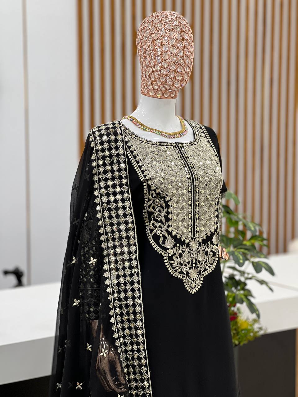 New Ramdan Eid Ready-made Collection With Faux Georgette And Heavy Embroidery Sequence Work