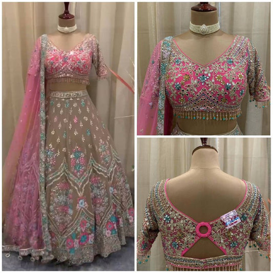 Real Mirror 3.5 Meter Flared Lehenga, Exceptional Quality with Can-Can