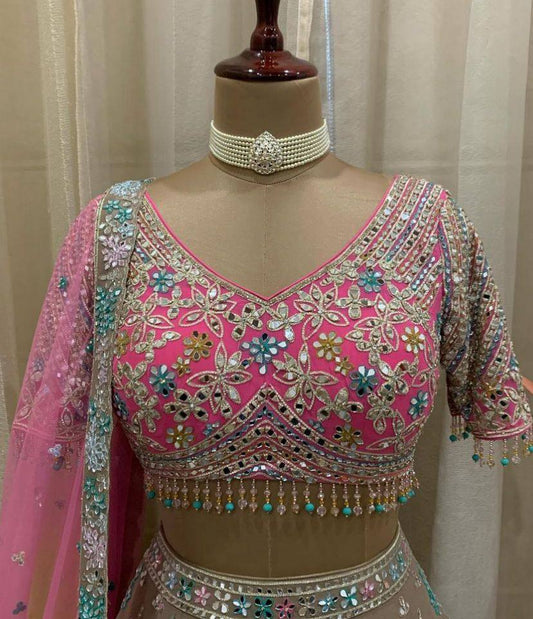 Real Mirror 3.5 Meter Flared Lehenga, Exceptional Quality with Can-Can