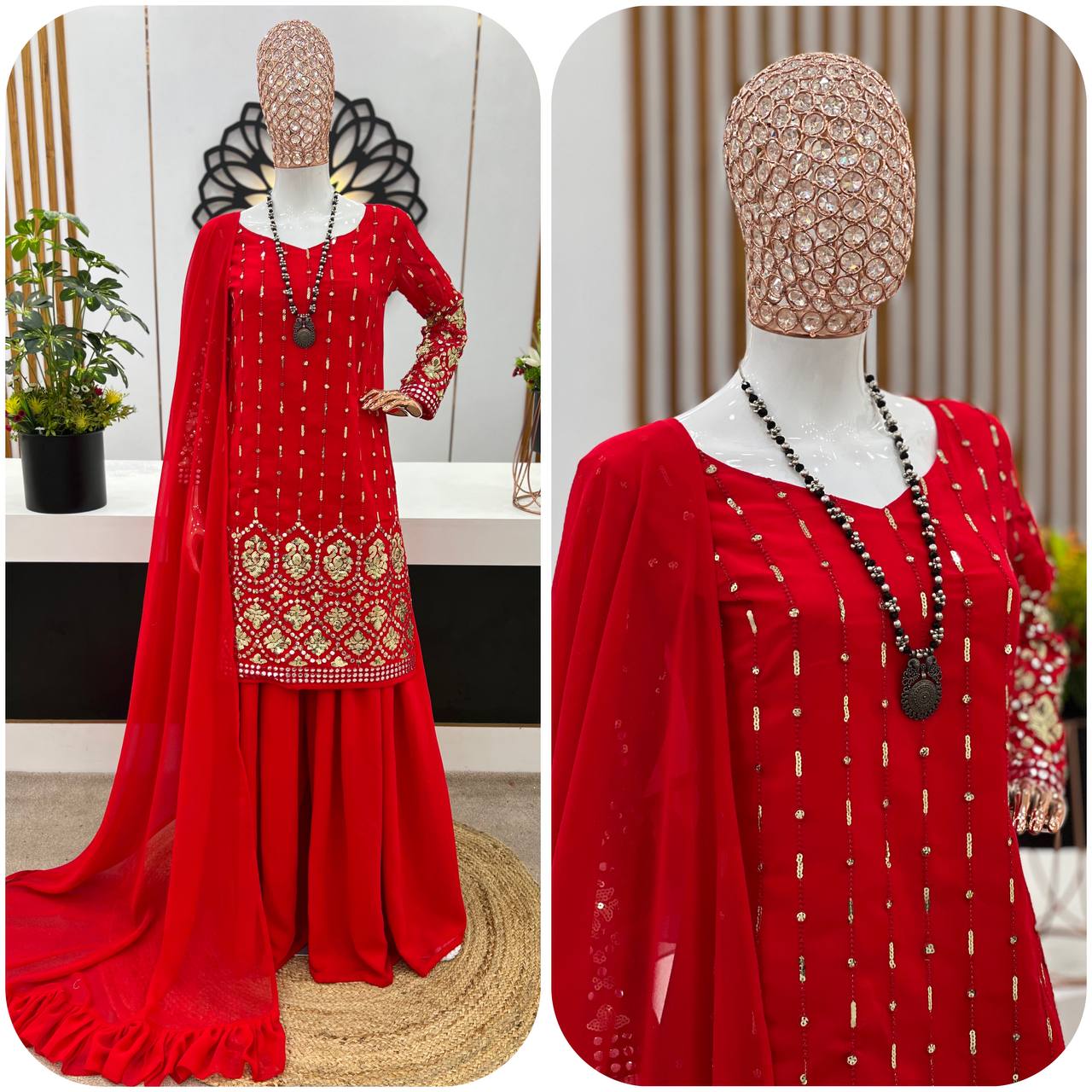 New Collection With Faux Georgette And Heavy Embroidery Sequence Work