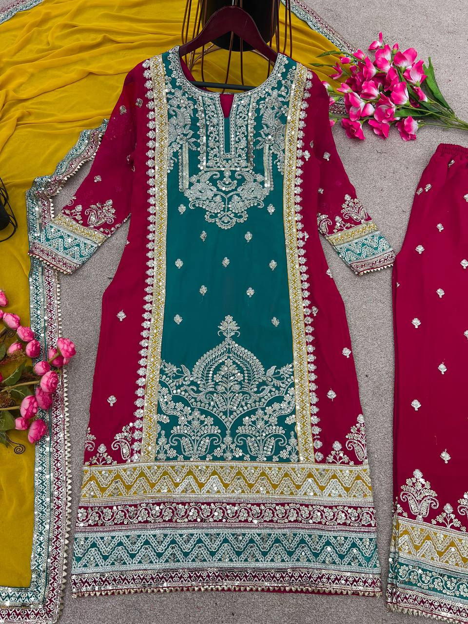 New Eud Collection Top-Bottom And Dupatta Set Fully Stitched Ready To Wear