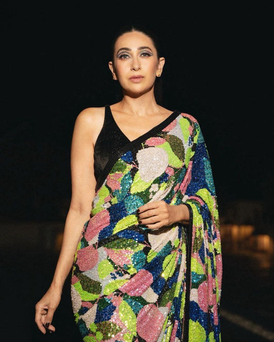 New Launching Bollywood Karishma kapoor BlockBuster Sequins Saree