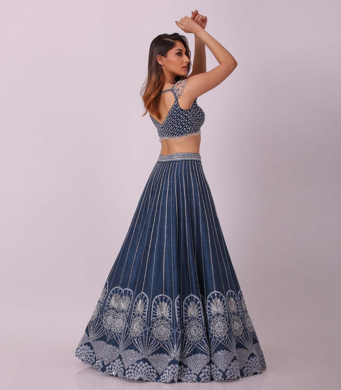 Flaunt this beautiful pair of lehenga set with the most prettiest design at your special event