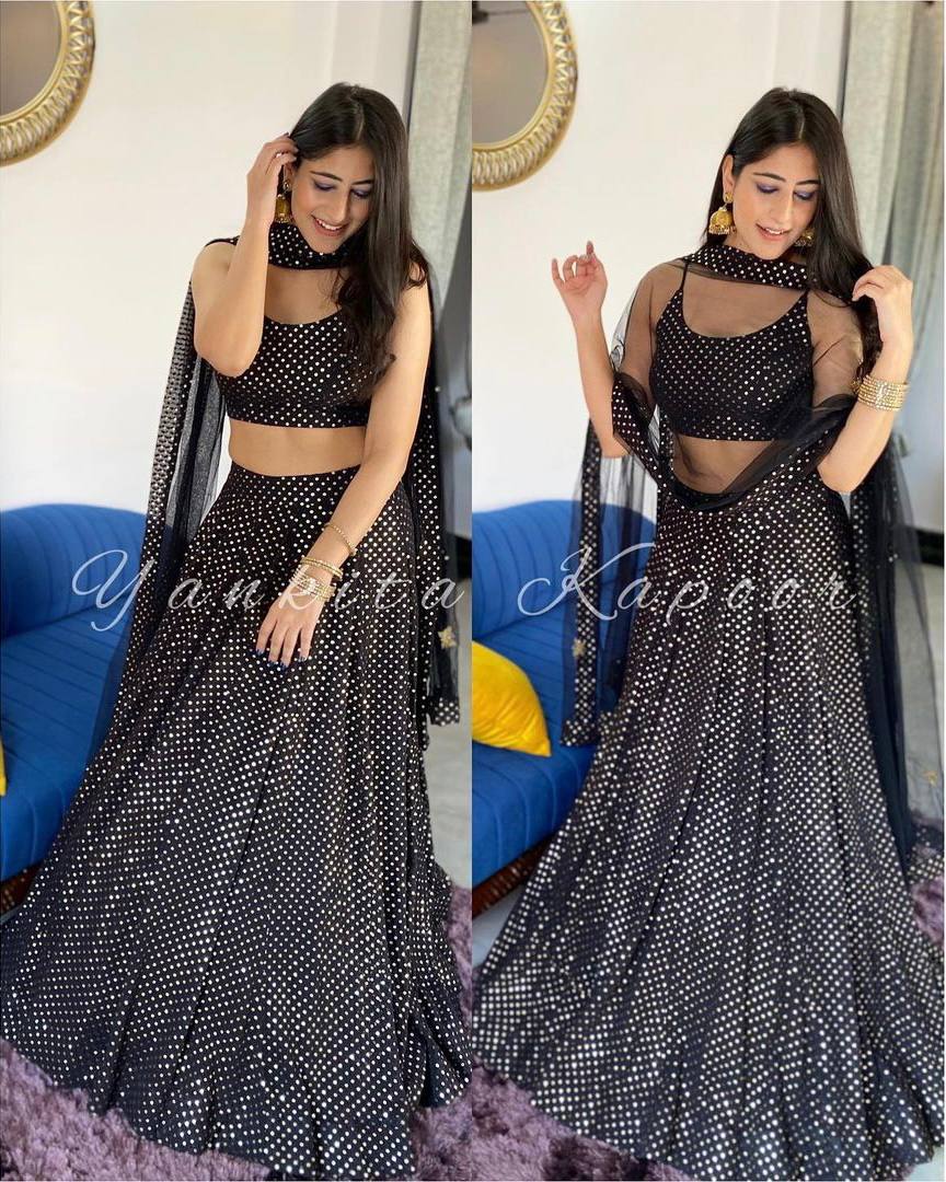 Black Colour Dulhan Lehenga Choli, Wedding Lehenga Choli