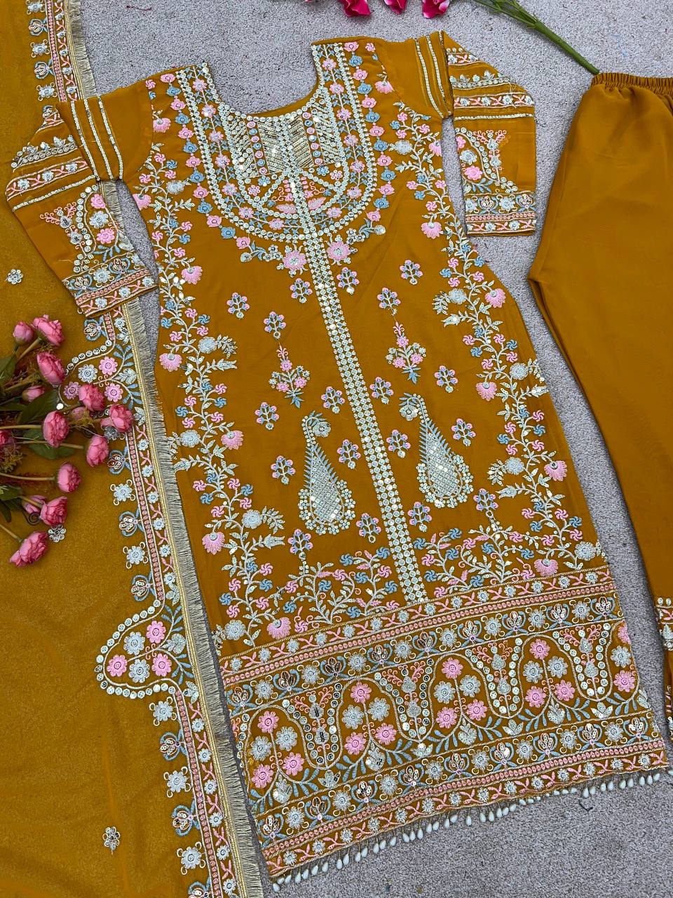 New Festival Collection With Faux Georgette And Heavy Embroidery Sequence Work