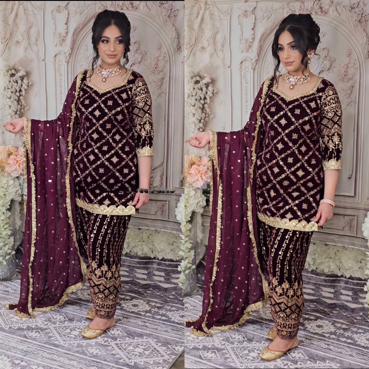 Launching New Designer Party Wear Look Top ,Patiyala Salwar and Dupatta