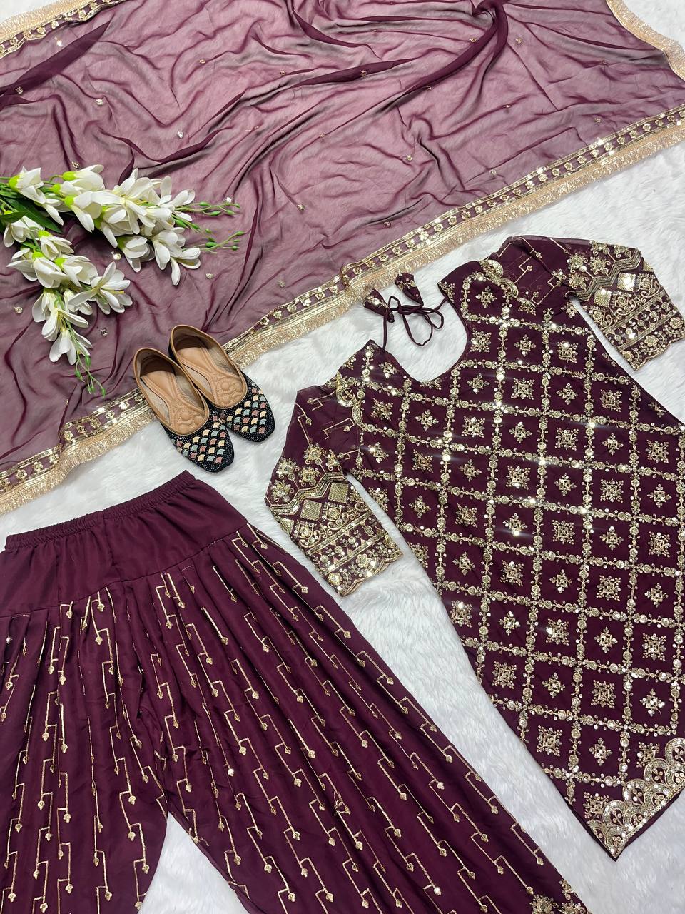 Launching New Designer Party Wear Look Top ,Patiyala Salwar and Dupatta