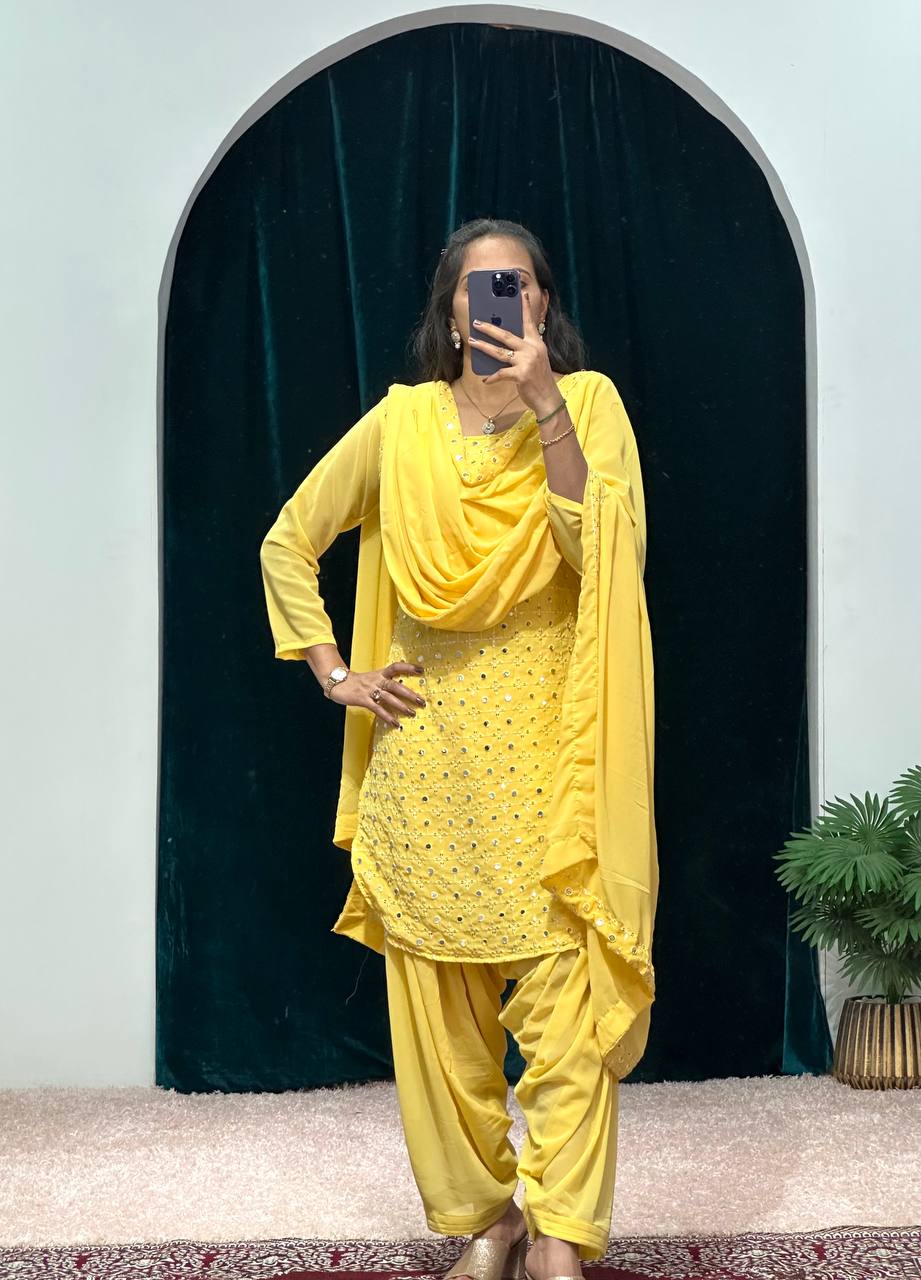 LAUNCHING FESTIVAL SPECIAL KURTI WITH DUPATTA AND PATIYALAA