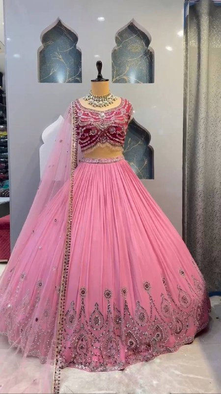 Launching Real Mirror Work, 3.5 Meter Flared Lehenga