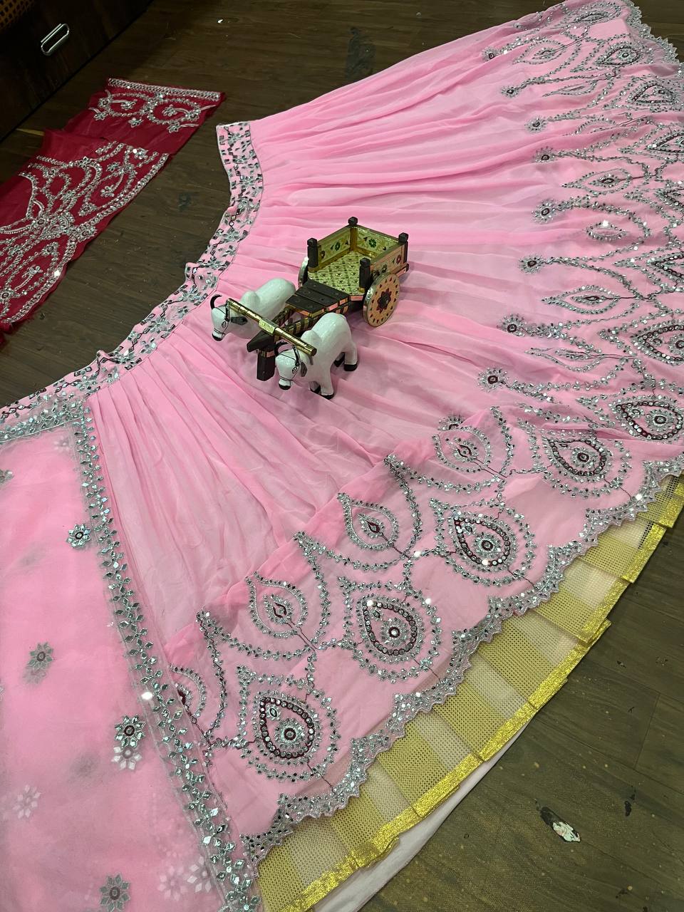 Launching Real Mirror Work, 3.5 Meter Flared Lehenga