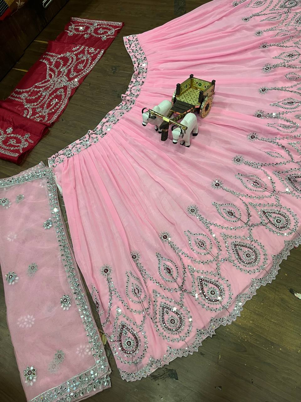 Launching Real Mirror Work, 3.5 Meter Flared Lehenga