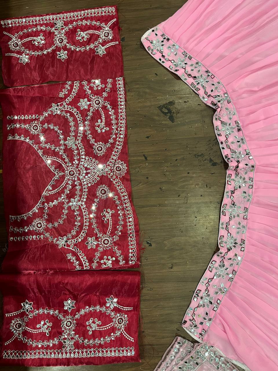 Launching Real Mirror Work, 3.5 Meter Flared Lehenga