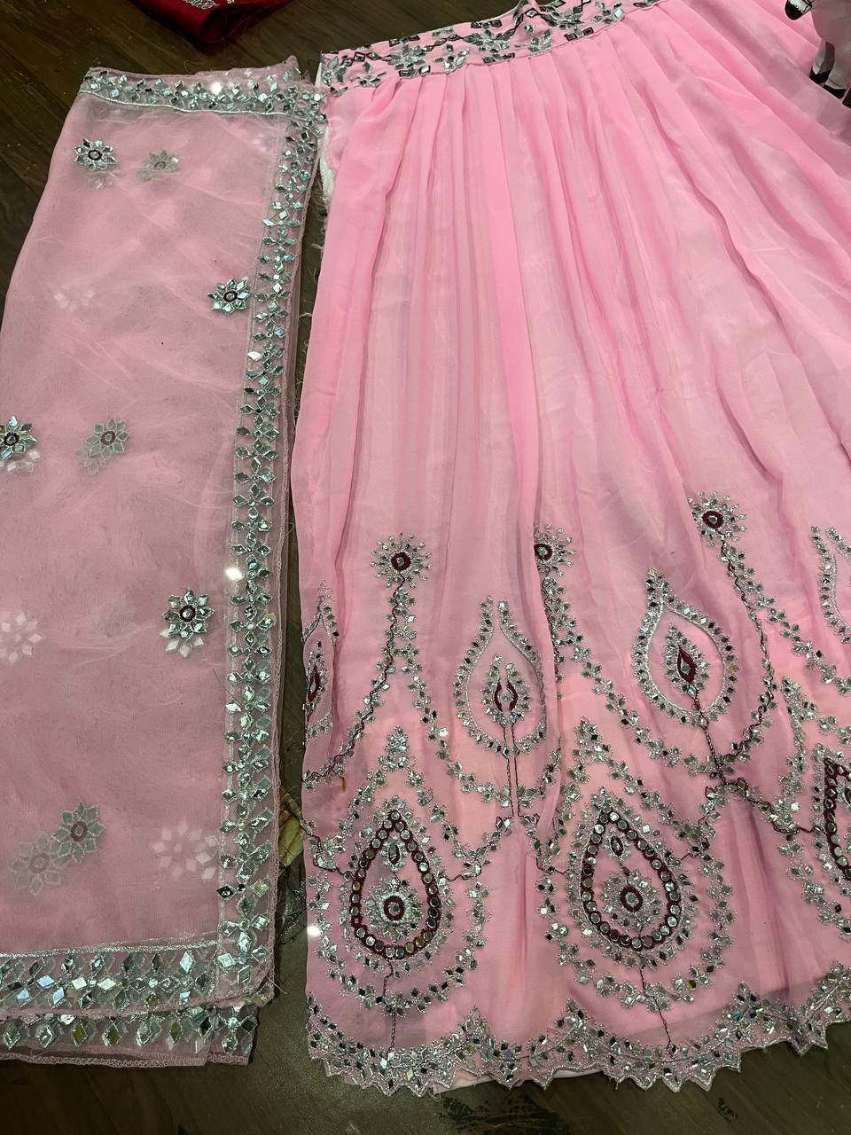 Launching Real Mirror Work, 3.5 Meter Flared Lehenga