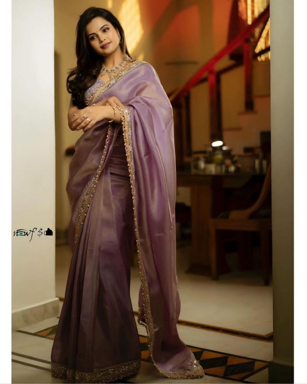 Silver Tissue Silk Saree