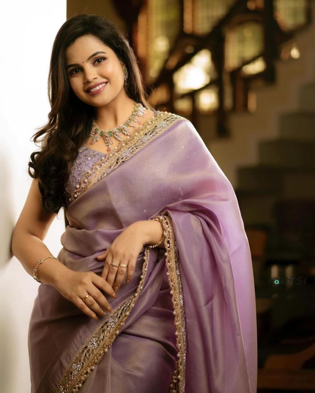 Silver Tissue Silk Saree