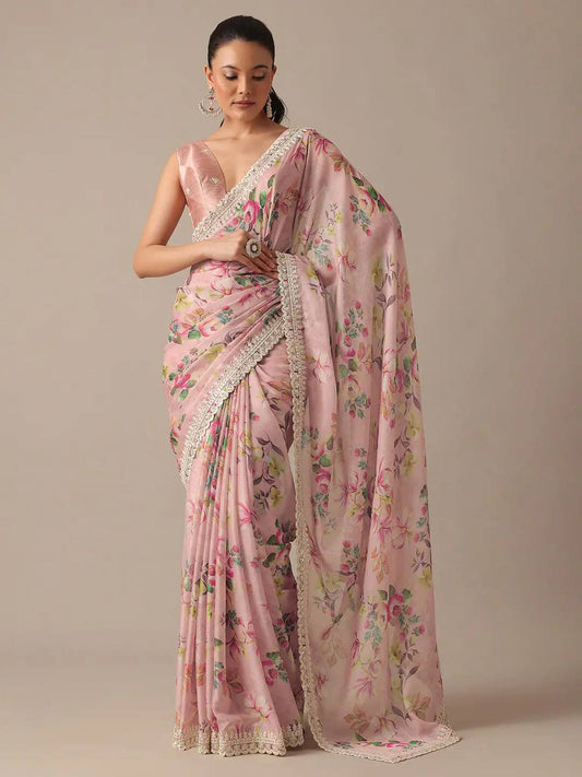 Digital Prints & Embroidery Codding & Sequins Work Saree