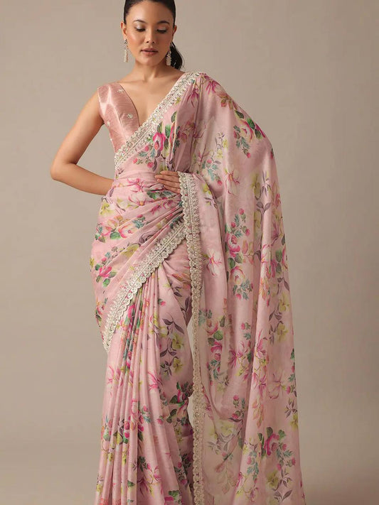 Digital Prints & Embroidery Codding & Sequins Work Saree