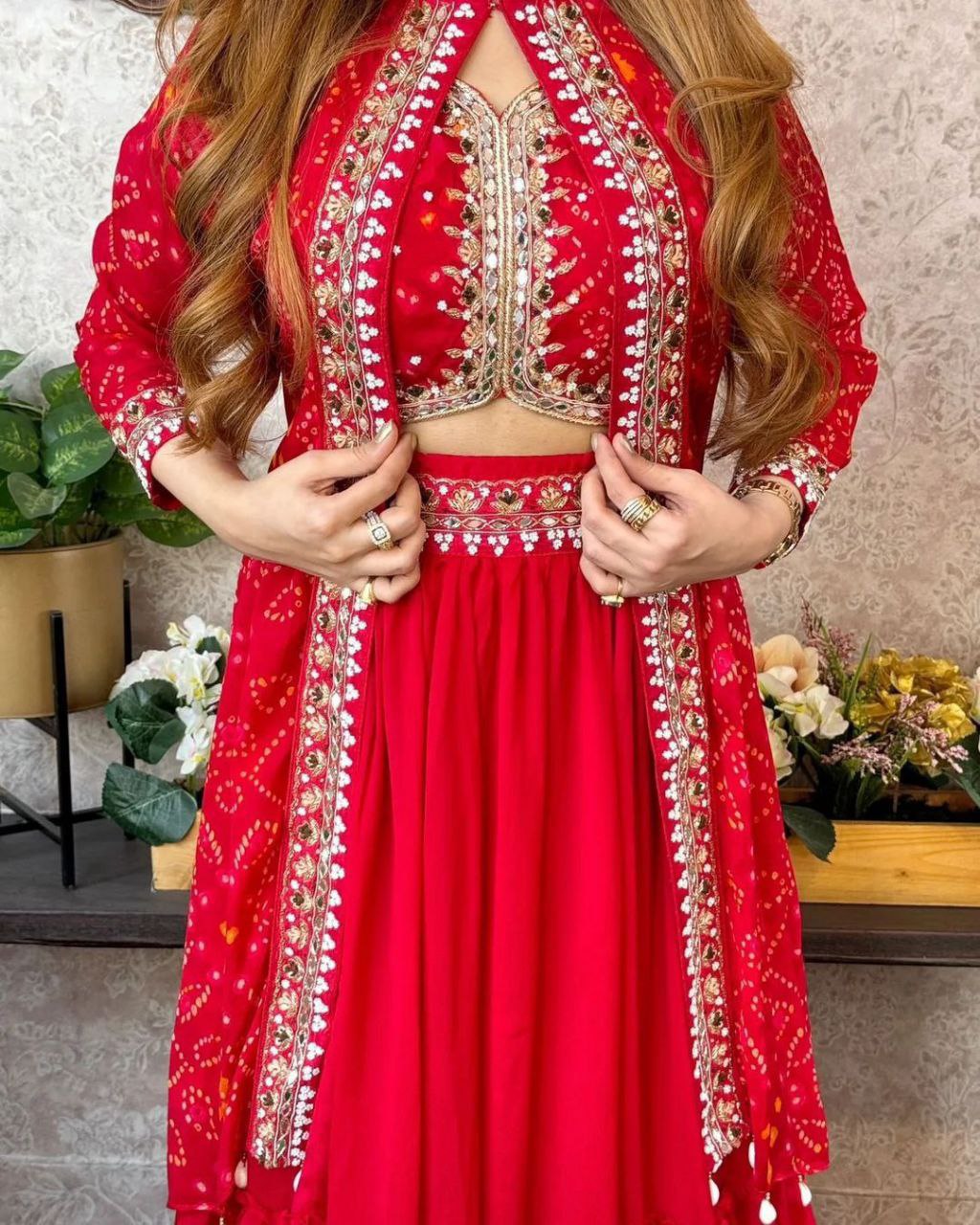 New Super Trending Party Wear Shrug lahenga