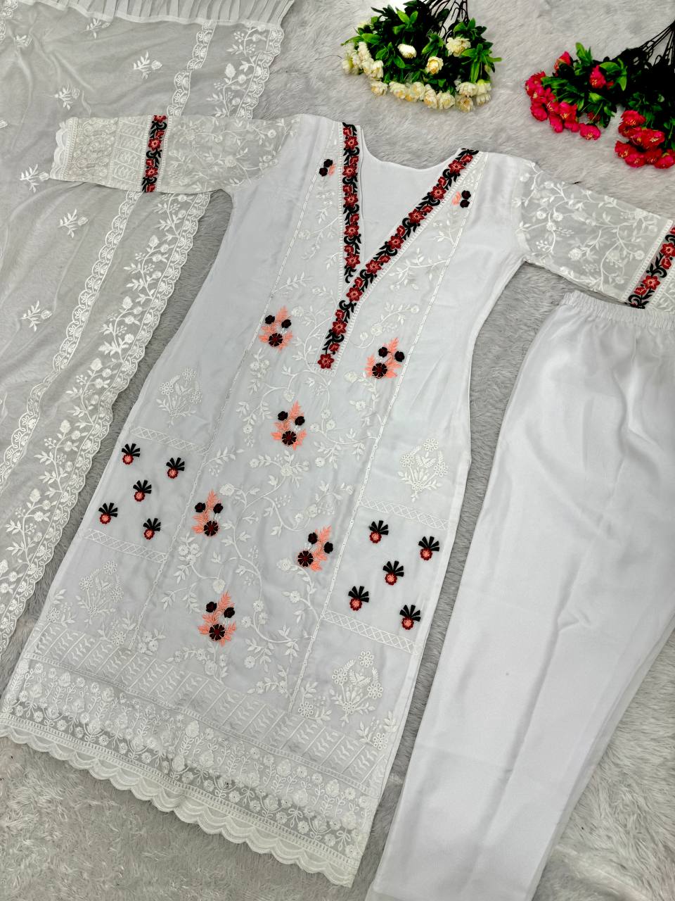 NEW DESIGNER PARTY WEAR ORGANZA TOP WITH DUPATTA