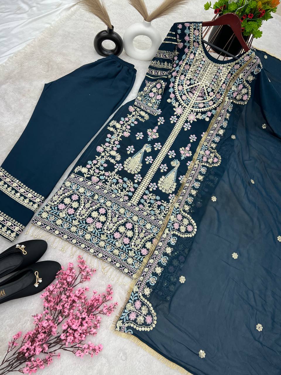 New Festival Collection With Faux Georgette And Heavy Embroidery Sequence Work