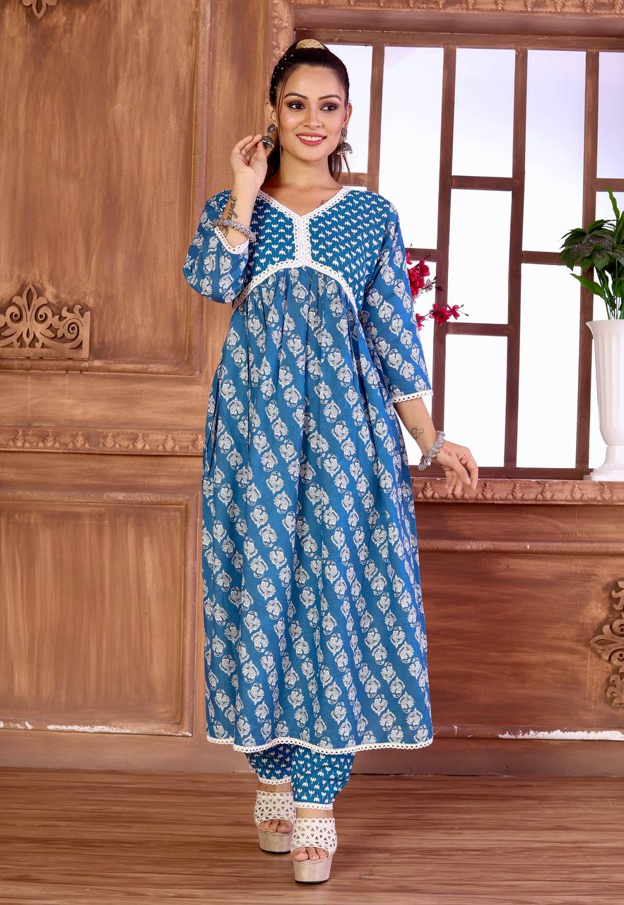 Mill printed Attractive Party Wear CAMBRIC COTTON Kurti