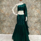 BOUTIQUE STYLE NEW FANCY PARTY WEAR FAUX GEORGETTE SEQUENCE WORK AND RUFFLE LEHENGA