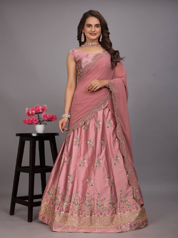 Attractive Party Wear Silk Lehenga choli