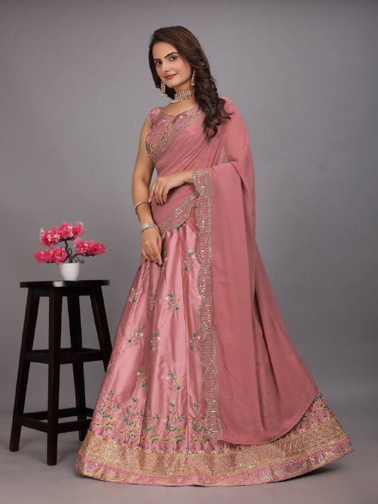 Attractive Party Wear Silk Lehenga choli