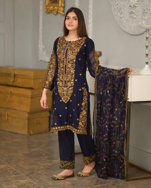 New Designer Party Wear Look Fancy Top-Dupatta and Fully Stitched Bottom