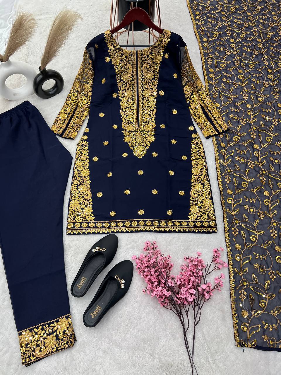 New Designer Party Wear Look Fancy Top-Dupatta and Fully Stitched Bottom