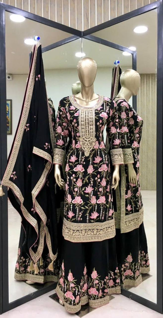 New Designer Collection With Heavy Embroidery Coding Dori-Sequence Work Top-Bottom