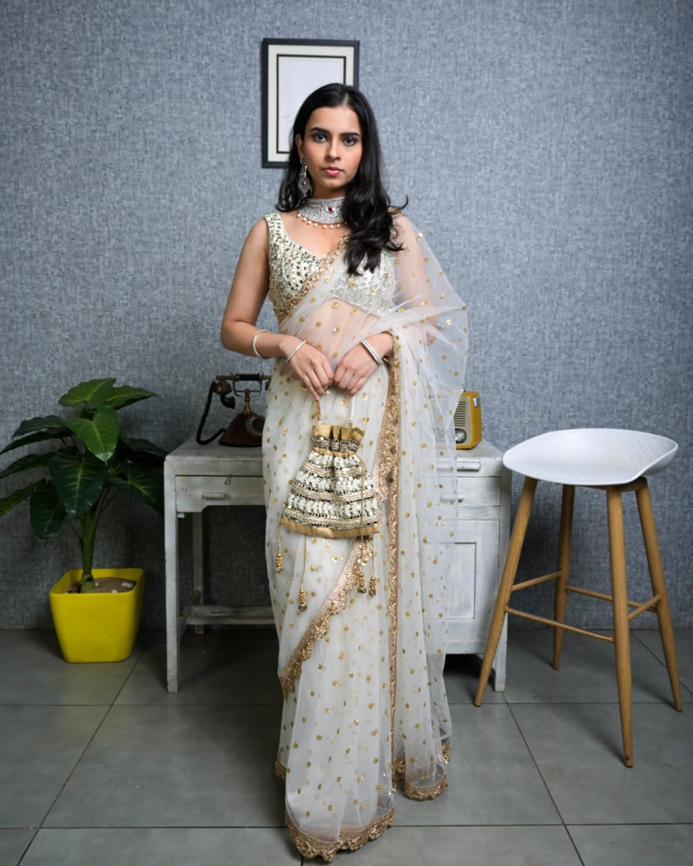 HEAVY NYLONE BUTTERFLY NET SAREE