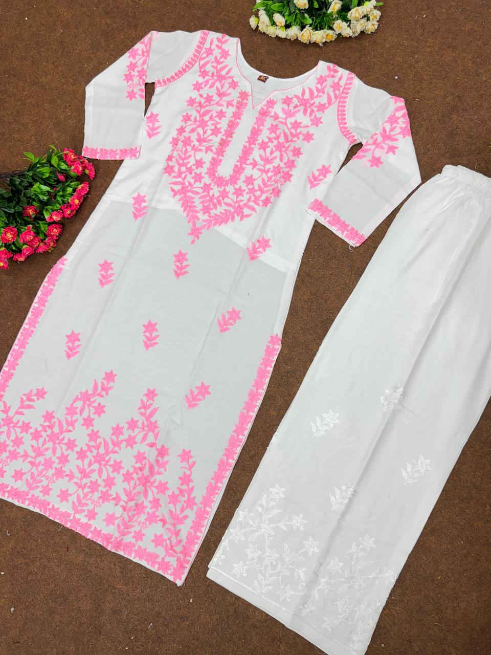 NEW DESIGNER PARTY WEAR NUHA MULMUL STRAIGHT KURTI