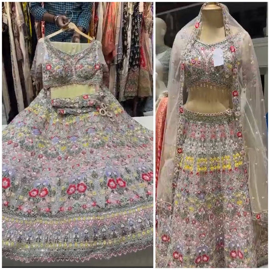 Launching Embroidered Sequins Work Lehenga, Exceptional Quality with Can-Can and Canvas Layers