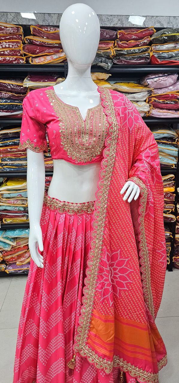 New Launching Embroidery Work Digital Print Lehenga Choli