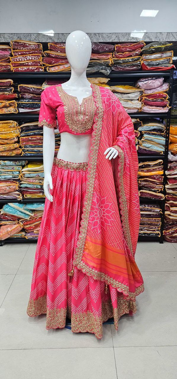 New Launching Embroidery Work Digital Print Lehenga Choli