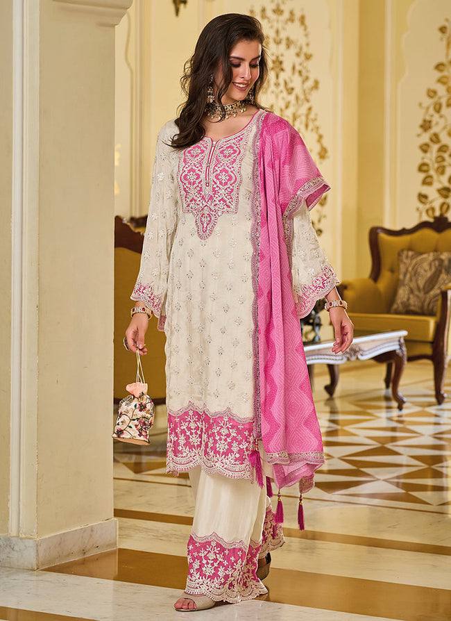 NEW DESIGNER HEAVY FUAX GEORGETTE PAKISHTANI SUIT SET