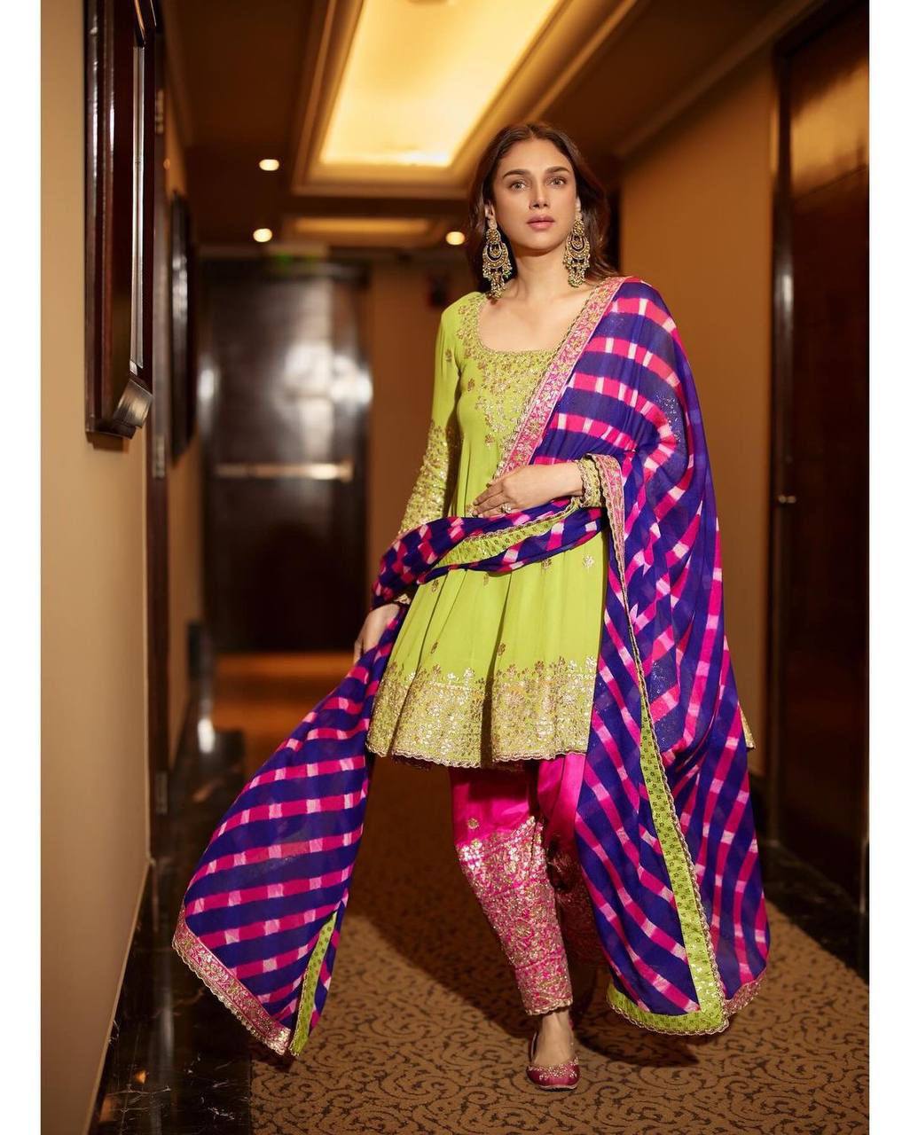 Looking for this same colour beautiful Designer Suit on Faux Georgette Febric