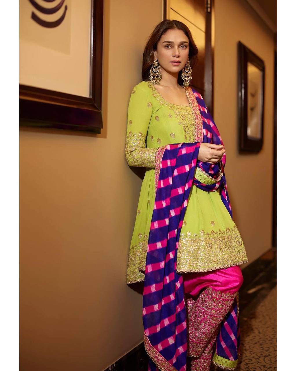 Looking for this same colour beautiful Designer Suit on Faux Georgette Febric