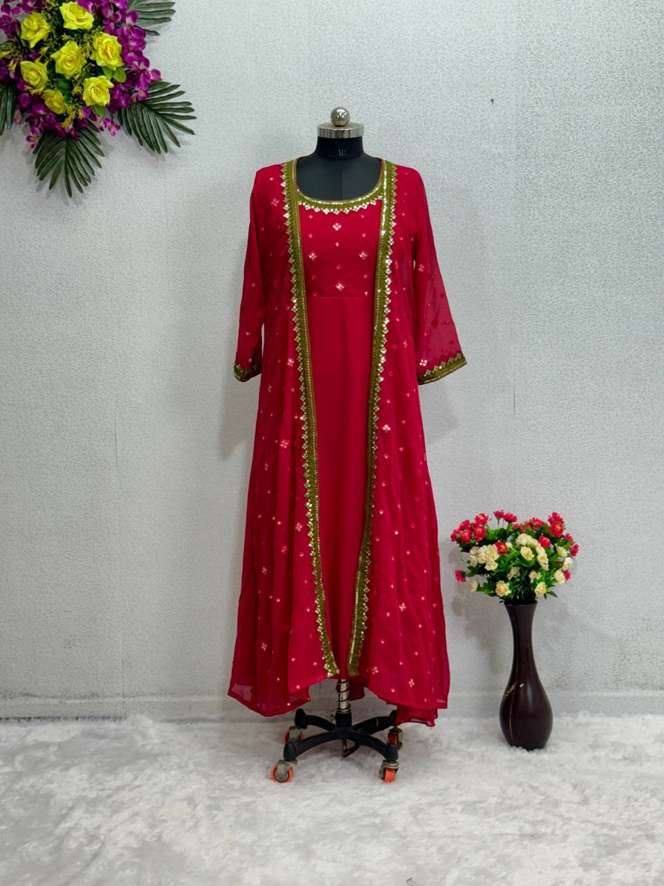 NEW LUNCHING NEW PARTY WEAR GOWN KOTI WITH CHINE SEQUNCE WORK