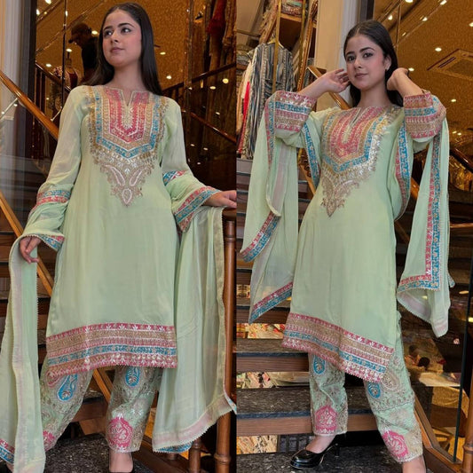 New Designer Party Wear Look Top , Pant and Dupatta