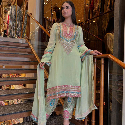 New Designer Party Wear Look Top , Pant and Dupatta