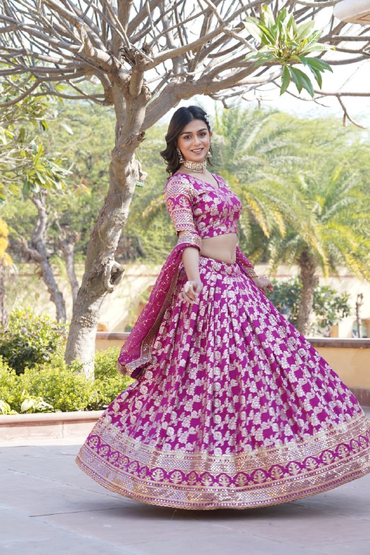 Designer Dyeable Pure Viscose Jacquard Lehenga Choli