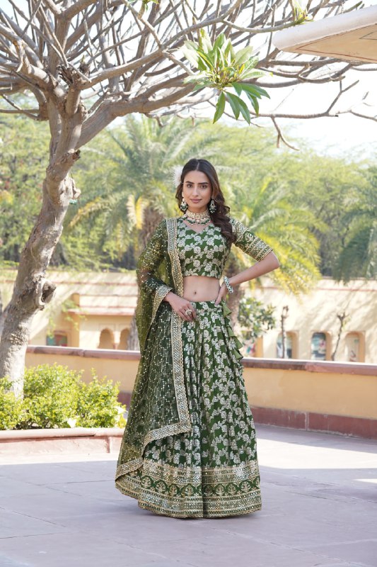 Designer Dyeable Pure Viscose Jacquard Lehenga Choli