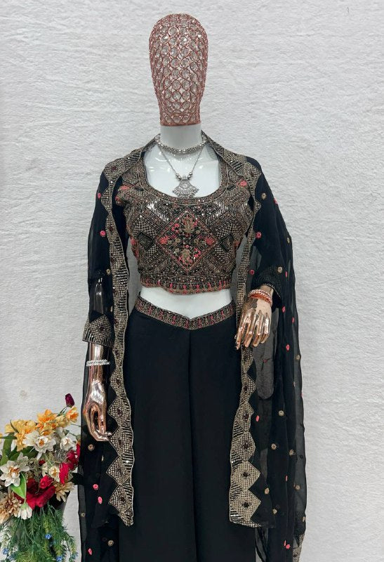 Black Coloured Eid special Embroidered Suit