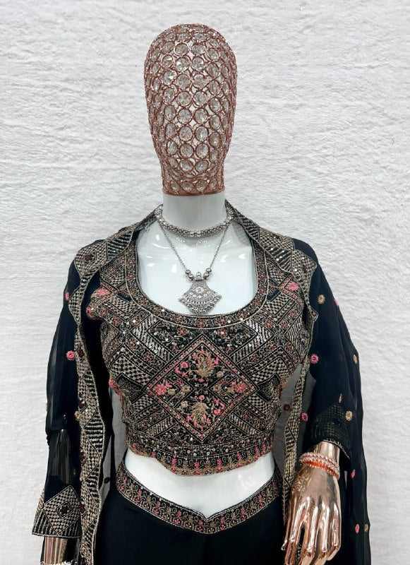 Black Coloured Eid special Embroidered Suit