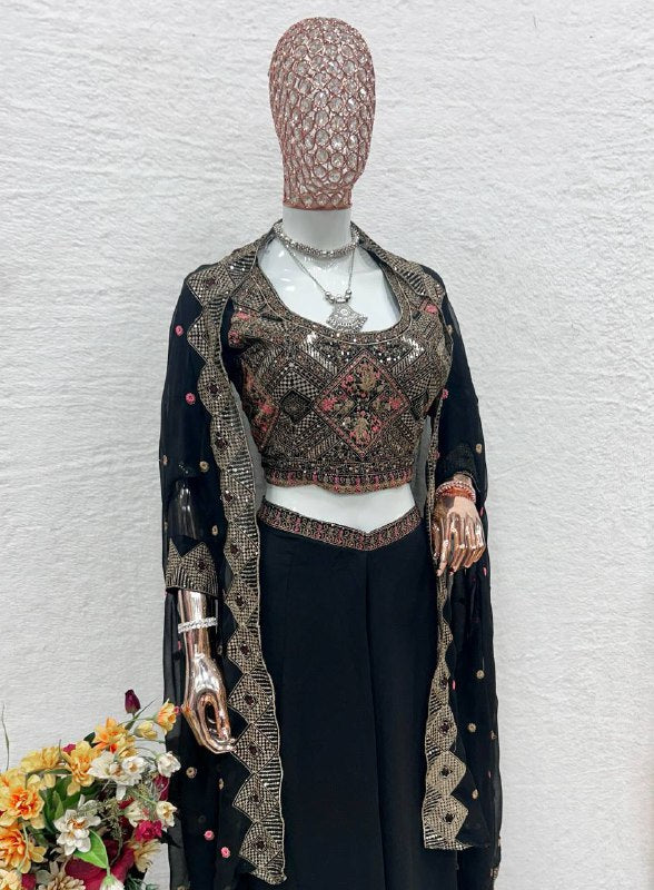 Black Coloured Eid special Embroidered Suit