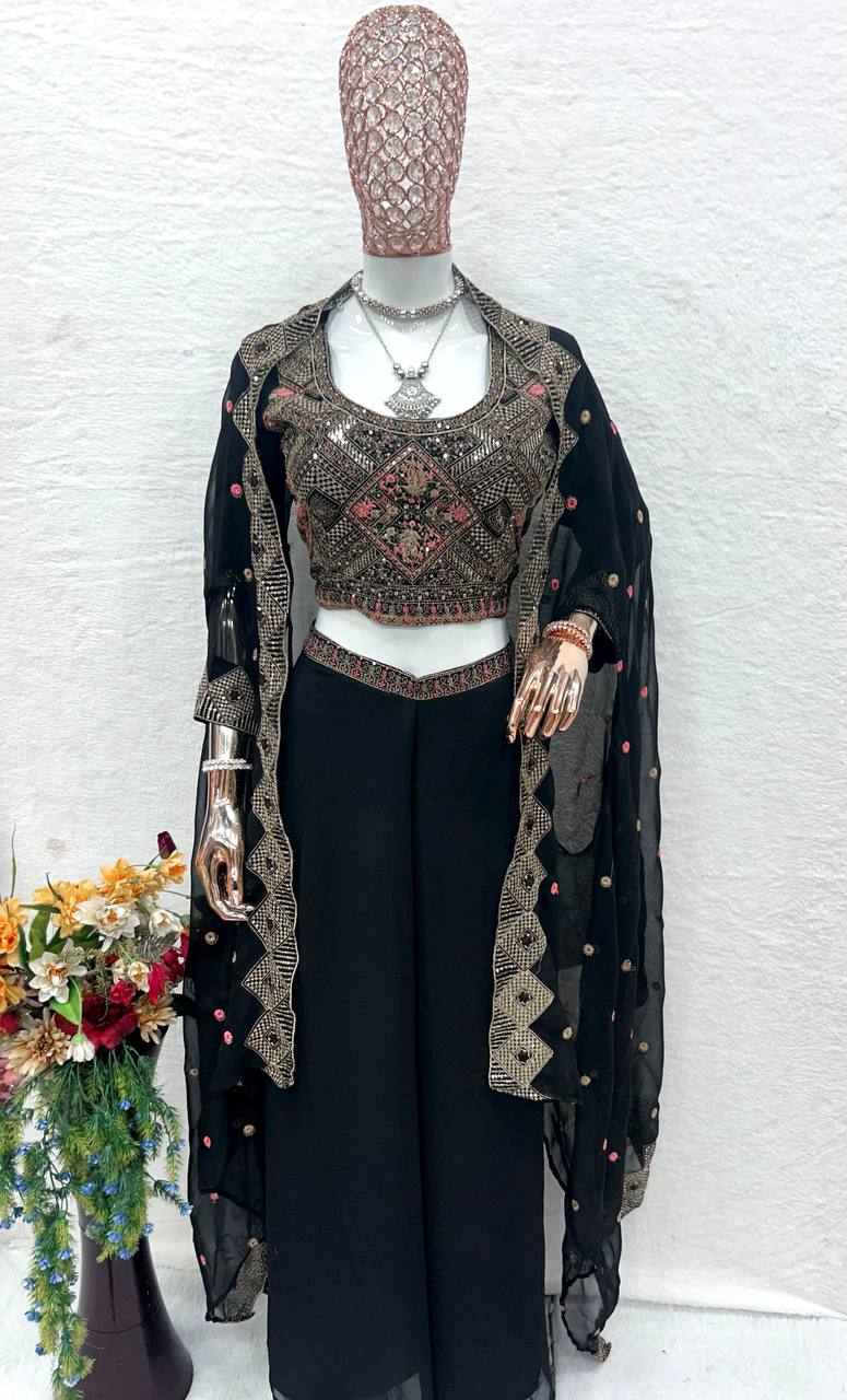 Black Coloured Eid special Embroidered Suit